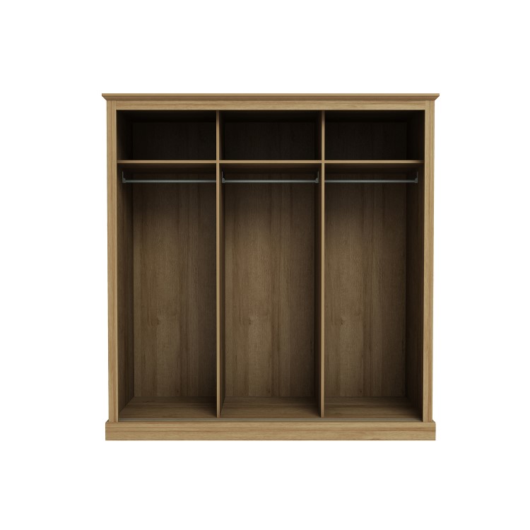 Oak 3 Door Sliding Mirrored Wardrobe - Devon - LPD