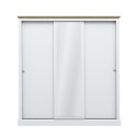 DEVSLID3DWHI LPD White Mirrored 3 Door Sliding Wardrobe - Devon