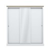 LPD White Mirrored 3 Door Sliding Wardrobe - Devon