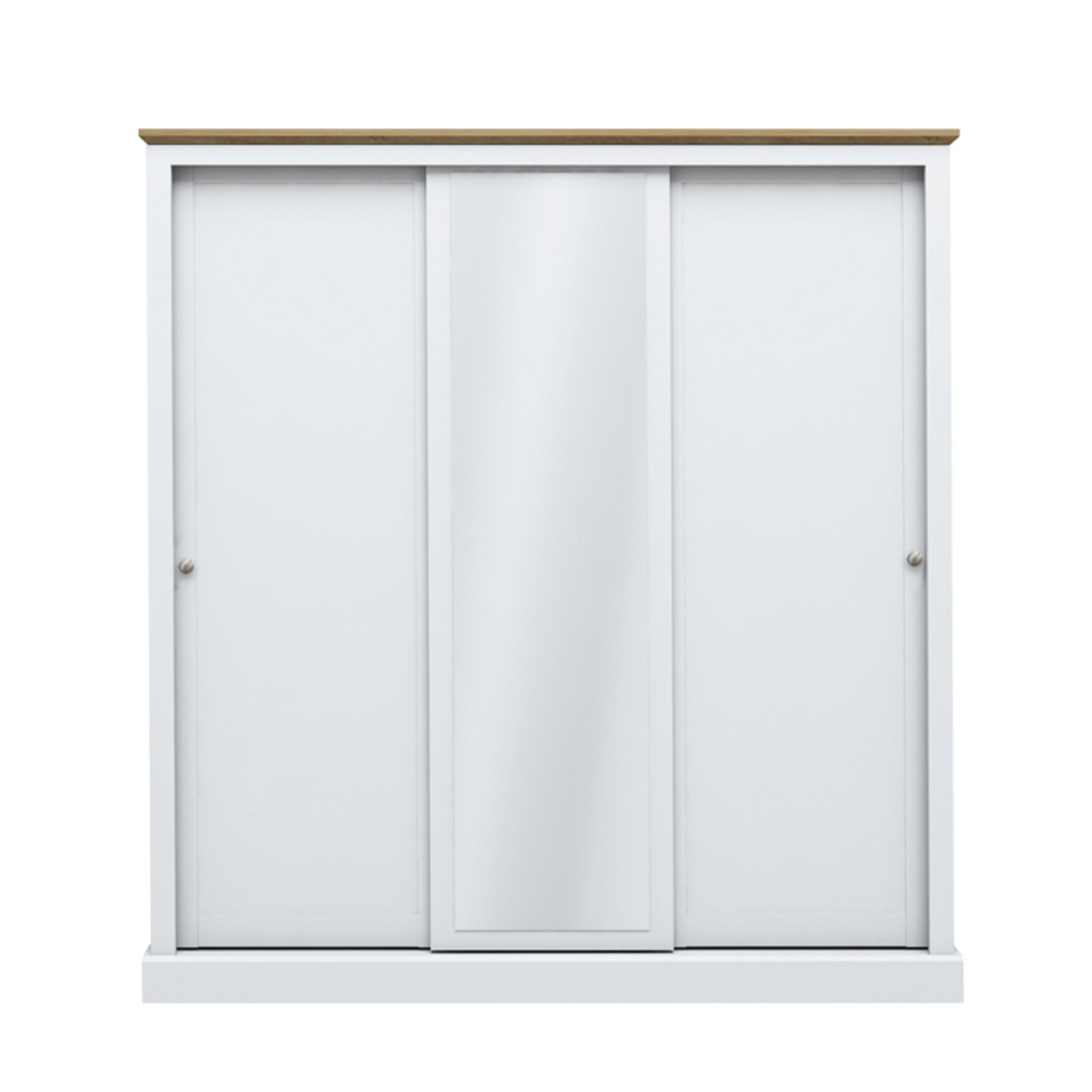 Photo of Lpd white mirrored 3 door sliding wardrobe - devon