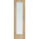 DGOP10SL23-78 External Oak Dowelled Double Glazed Pattern 10 Side Light with Frosted Glass - Unfinished, 1981 x 584 x 44 mm