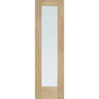 External Oak Dowelled Double Glazed Pattern 10 Side Light with Frosted Glass - Unfinished, 1981 x 584 x 44 mm