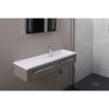 Oak Wall Hung Bathroom Vanity Unit &amp; Basin - W995mm