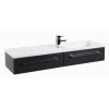 Black Wall Hung Bathroom Vanity Unit &amp; Basin - W995mm