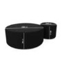 Set of 2 Black Velvet Large Round Footstools - Dahlia