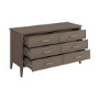 Wide Dark Wood Chest Of 6 Drawers - Delilah