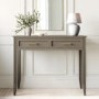 Dark Wood Dressing Table with 2 Drawers - Delilah