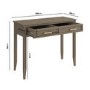 Dark Wood Dressing Table with 2 Drawers - Delilah