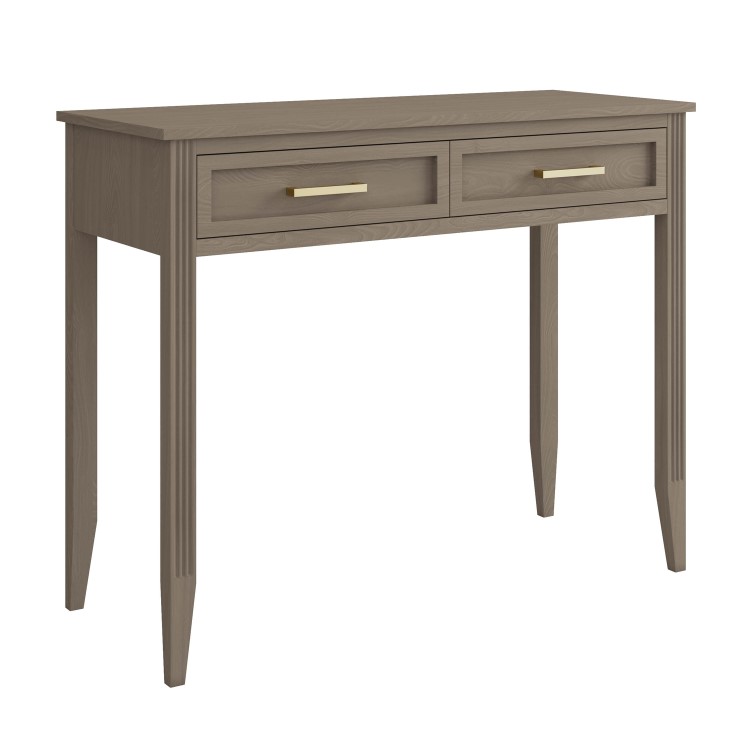 Dark Wood Dressing Table with 2 Drawers - Delilah