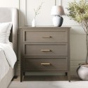 A1/DLH004 GRADE A1 - Dark Wood Chest of 3 Drawers - Delilah