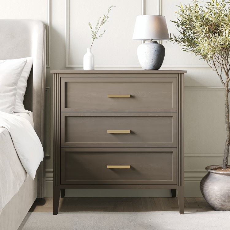 Dark Wood Chest of 3 Drawers - Delilah