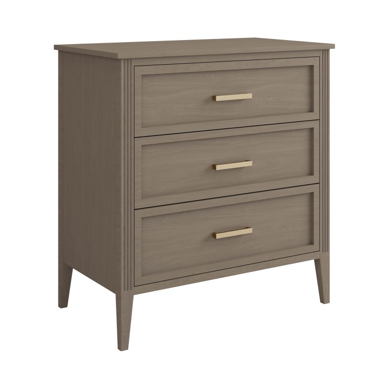 Dark Wood Chest of 3 Drawers - Delilah