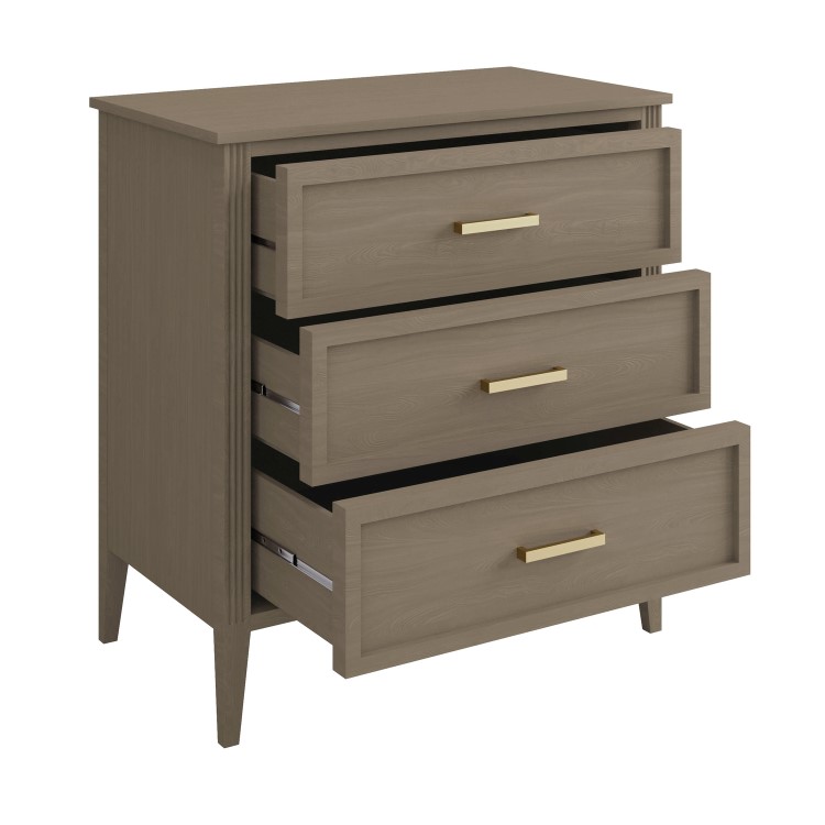 Dark Wood Chest of 3 Drawers - Delilah