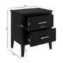 ALMOST PERFECT - Wide Black 2 Drawer Bedside Table - Delilah
