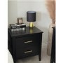 Black 2 Drawer Bedside Table - Delilah