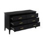 Wide Black Chest Of 6 Drawers - Delilah