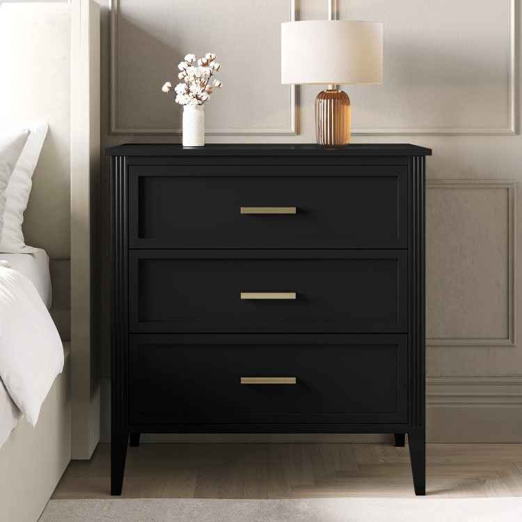 Black Chest of 3 Drawers - Delilah