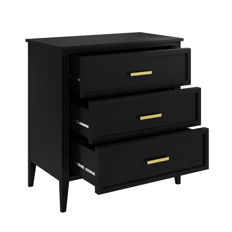 Black Chest of 3 Drawers - Delilah