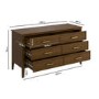 Wide Walnut Chest Of 6 Drawers - Delilah