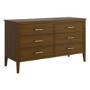 Wide Walnut Chest Of 6 Drawers - Delilah