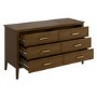 GRADE A1 - Wide Walnut Chest Of 6 Drawers - Delilah