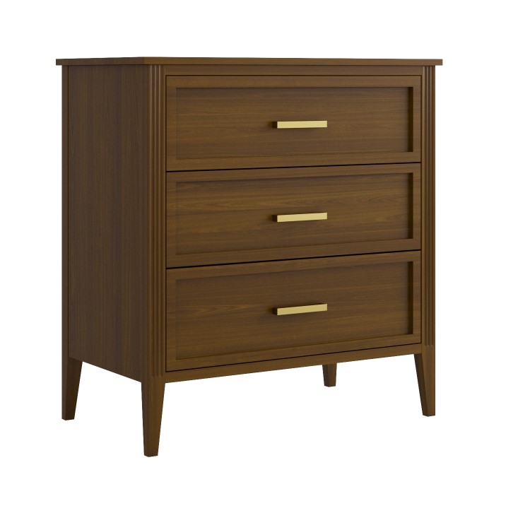 Walnut Chest of 3 Drawers - Delilah