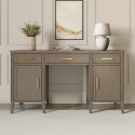 DLH014 Dark Wood Office Desk with Drawers - Delilah