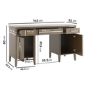 Dark Wood Office Desk with Drawers - Delilah