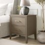 Dark Wood 2 Drawer Bedside Table - Delilah
