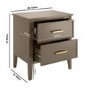 Dark Wood 2 Drawer Bedside Table - Delilah