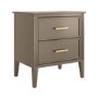 Dark Wood 2 Drawer Bedside Table - Delilah