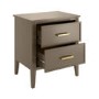 Dark Wood 2 Drawer Bedside Table - Delilah