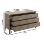 Wide Dark Wood Chest Of 6 Drawers - Delilah