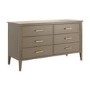 Wide Dark Wood Chest Of 6 Drawers - Delilah