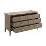 Wide Dark Wood Chest Of 6 Drawers - Delilah