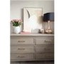 Wide Dark Wood Chest of 6 Drawers - Delilah