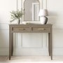 Dark Wood Dressing Table with 2 Drawers - Delilah