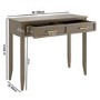 Dark Wood Dressing Table with 2 Drawers - Delilah