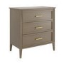 Dark Wood Chest of 3 Drawers - Delilah