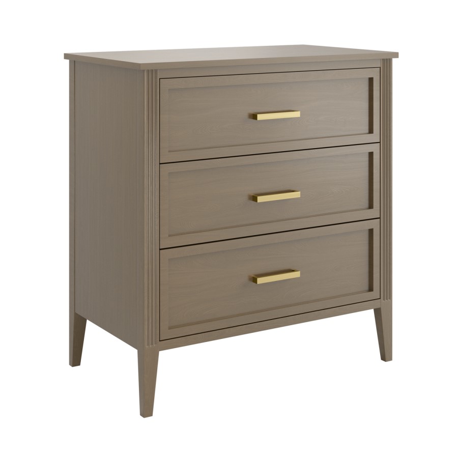 Dark Wood Chest of 3 Drawers - Delilah
