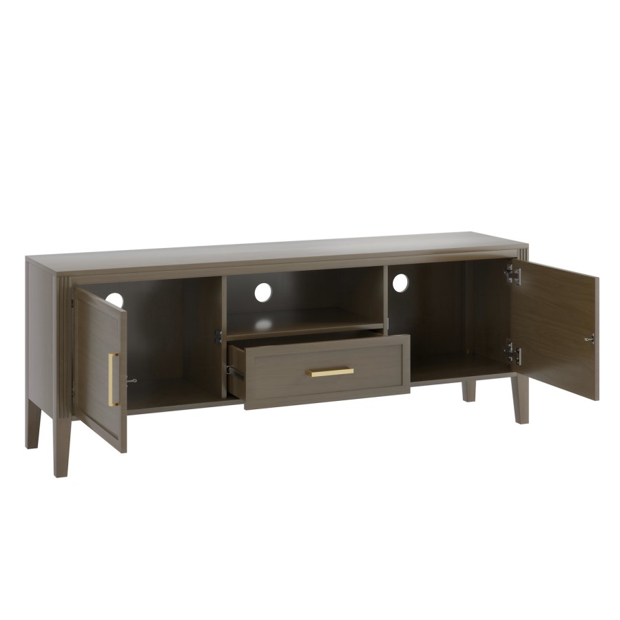 Large Dark Wooden TV Stand with Storage - TV's up to 65" - Delilah