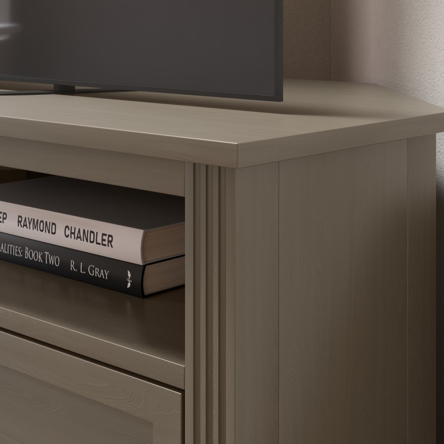 Corner Dark Wooden TV Stand with Storage - TV's up to 43" - Delilah