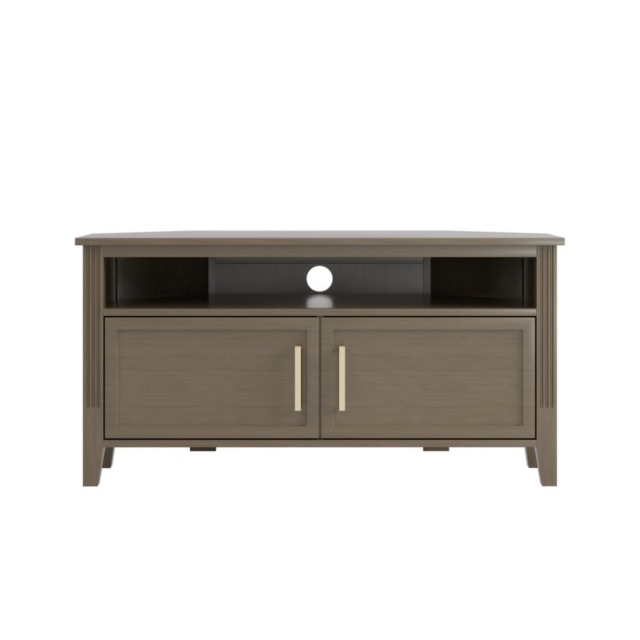 Corner Dark Wooden TV Stand with Storage - TV's up to 43" - Delilah