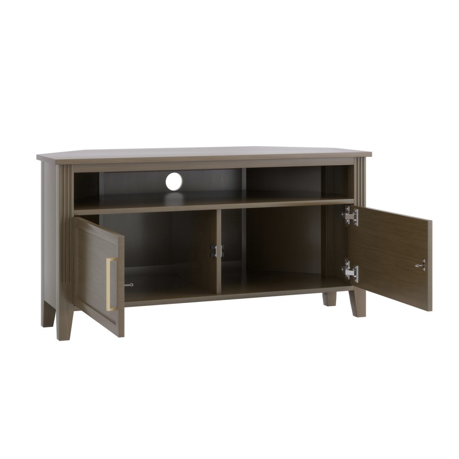 Corner Dark Wooden TV Stand with Storage - TV's up to 43" - Delilah