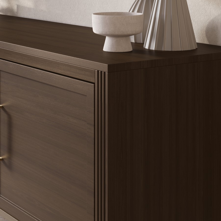 Large Walnut TV Stand with Storage - TV's up to 65" - Delilah