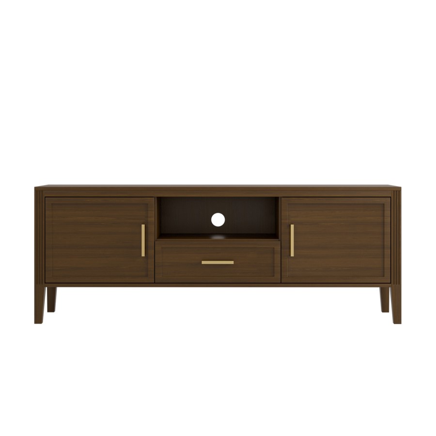 Large Walnut TV Stand with Storage - TV's up to 65" - Delilah