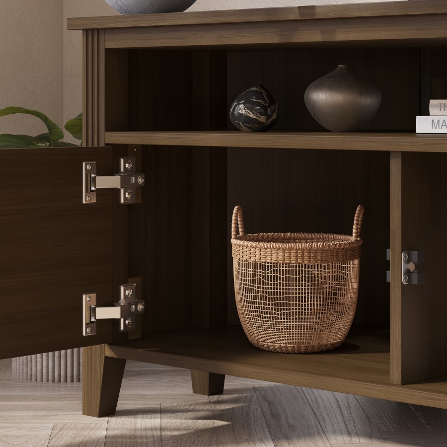 Corner Walnut TV Stand with Storage - TV's up to 43" - Delilah