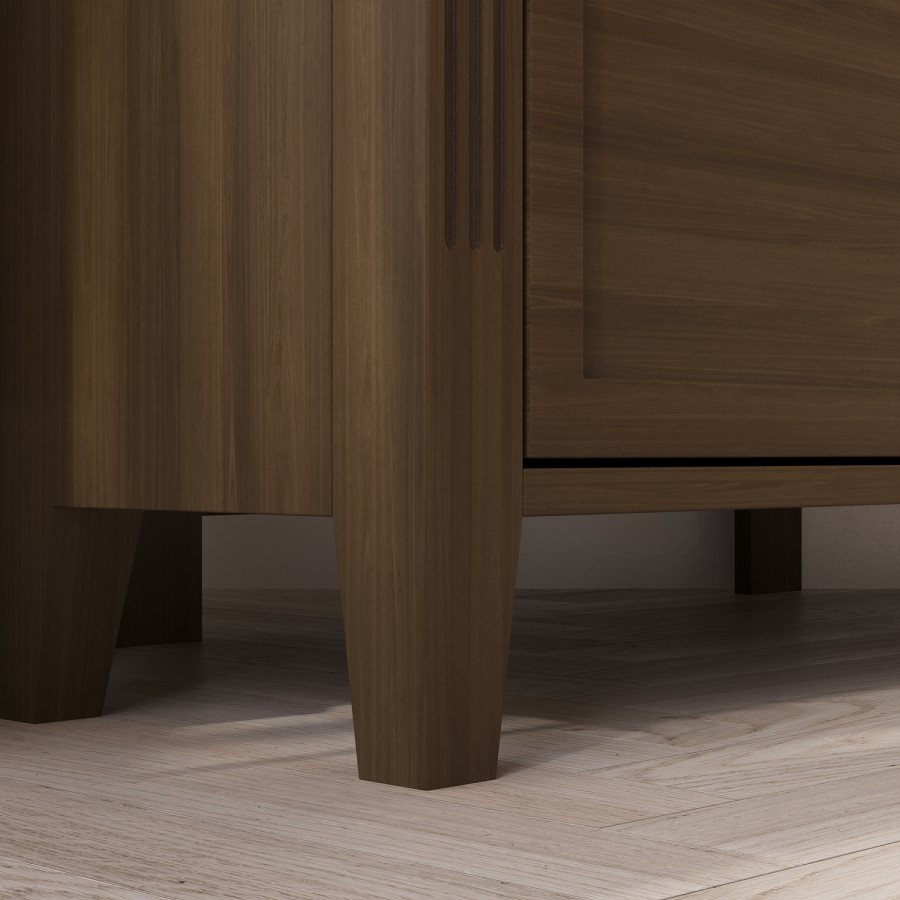 Corner Walnut TV Stand with Storage - TV's up to 43" - Delilah