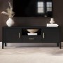 Large Black Wooden TV Stand with Storage - TV's up to 65" - Delilah