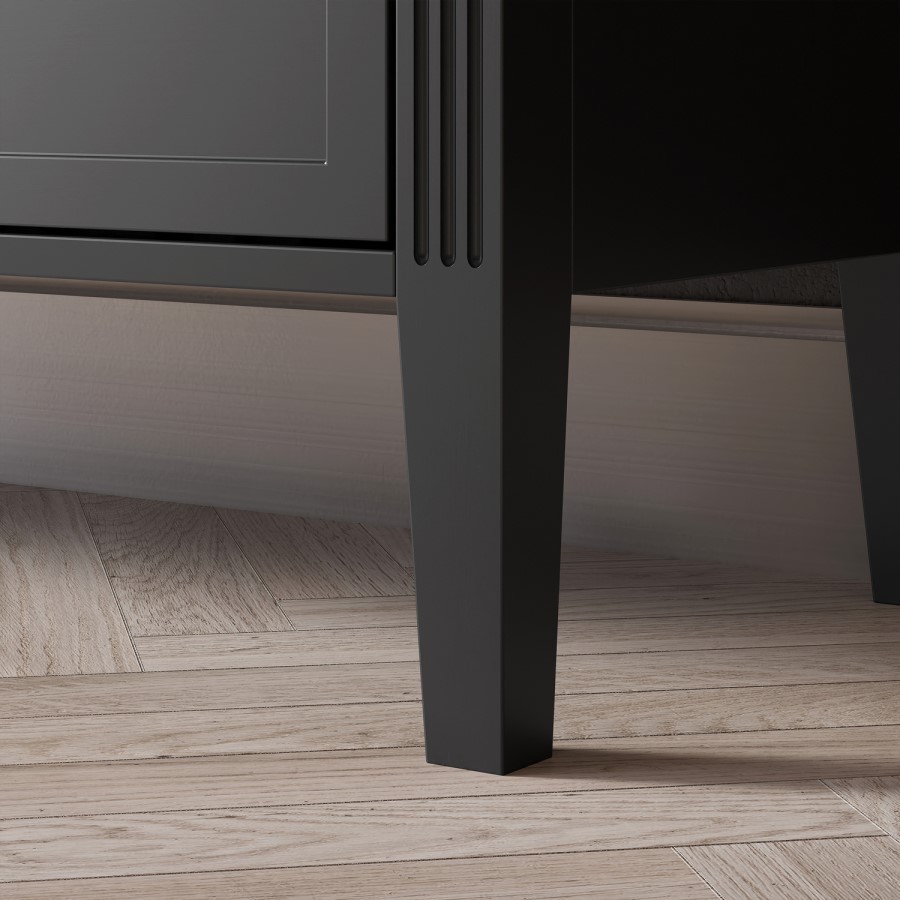 Large Black Wooden TV Stand with Storage - TV's up to 65" - Delilah